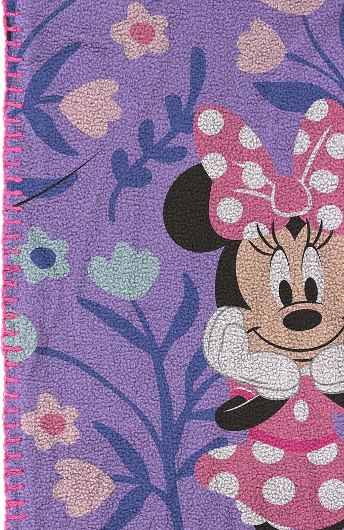 Jay Franco Kids Plush Throw Blanket – Soft & Cozy Fleece Throw for Bedroom & Couch Décor, Official Licensed Product, Purple - Minnie Mouse, 46x60 - Throw Blanket