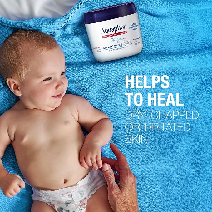 Aquaphor Baby Healing Ointment (14 Oz) + 3-in-1 Diaper Rash Cream (3.5 Oz), Hypoallergenic and Fragrance Free Skin Care Set for Babies