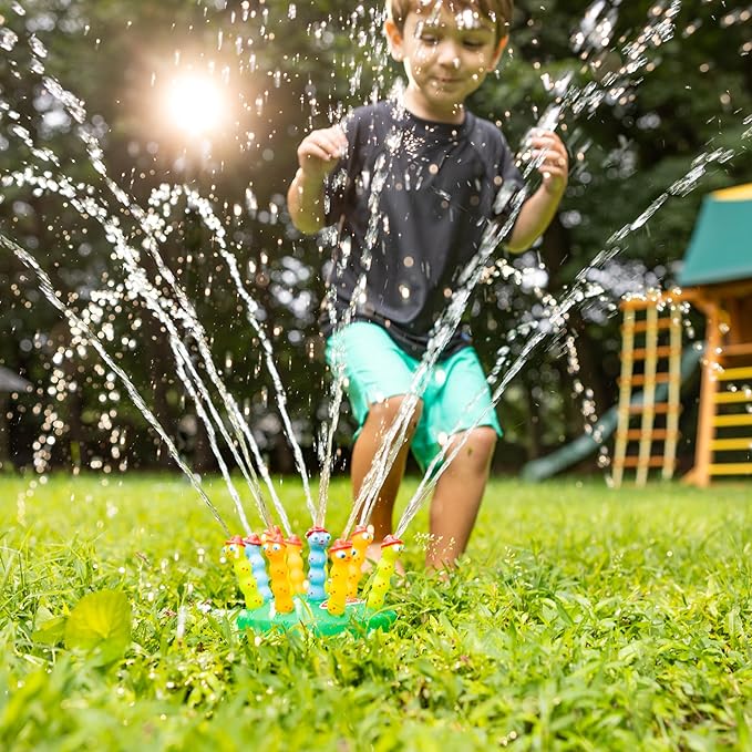 Melissa & Doug Splash Patrol Sprinkler Outdoor Water Toy for Kids - Water Sprinkler for Kids and Sensory Play, Connects to Standard Garden Hose, Ages 3+