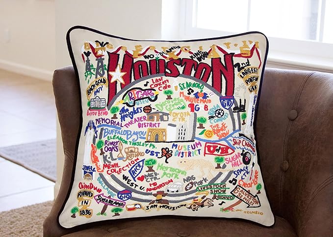 Catstudio Houston Embroidered Decorative Throw Pillow
