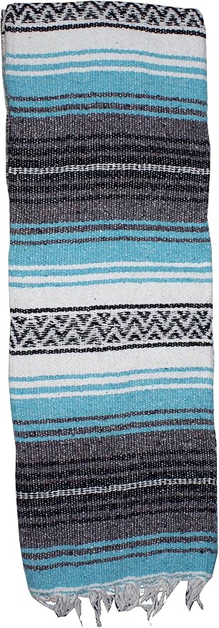 Canyon Creek Authentic Mexican Yoga Falsa Blanket (Turquoise)