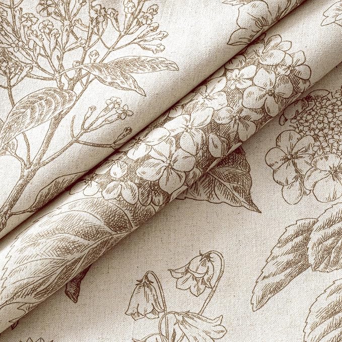 Set of 2 Decorative Floral Pillow Covers 18x18 Inch Light Brown | Neutral Hydrangea Print, Boho Vintage Throw Cushion Covers, Cottagecore Home Decor, for Sofa Couch Porch Bedroom Living Room
