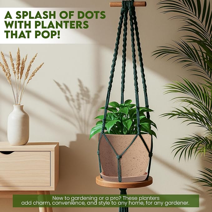 Plant Pots Indoor with Drainage 10 Pack Planters Spotty Peach Pink | Drainage holes included Multiple sizes 7/6.6/6/5.3/4.8 In Indoor plants and flowers Durable plastic construction