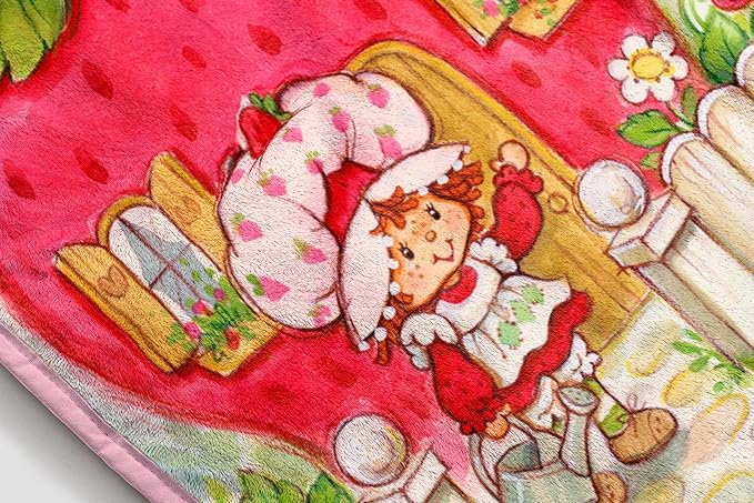 Jay Franco Kids Plush Throw Blanket – Soft & Comfy Throw for Couch or Bed – Cozy Home Décor for Living Room & Bedroom, Multi - Strawberry Shortcake, 46x60 - Throw Blanket