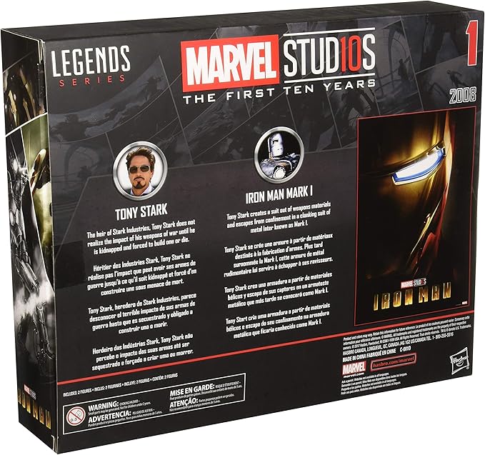 Marvel Studios Legends Series Hasbro Tony Stark & Iron Man Mark 1 2-Pack Action Figures.