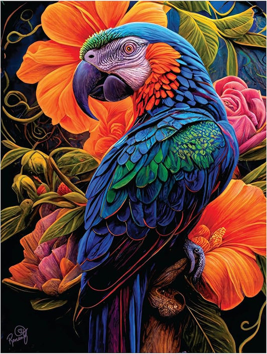 550 Piece Puzzle for Adults – Hard, Difficult, Challenging Jigsaw – Amazonia II by RomantzArt – Bird Puzzle – 24x18 Inches
