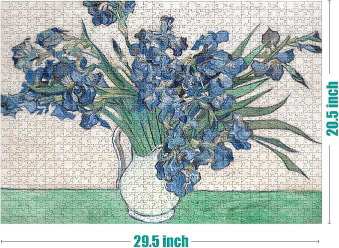 Antelope - 1000 Piece Puzzle for Adults, Irises, by Vincent Van Gogh, 1890 - Officially Licensed, Jigsaw Puzzles 1000 Pieces, High Resolution, Matte Finish, No Dust