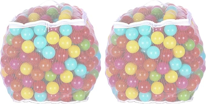 BalanceFrom Play Pit Balls Toy Set for Kids with Mesh Bag, Rainbow or Pastel Colors – Crush-Proof Plastic for Ball Pits, Playhouses, Bounce Houses, Pools, Tents, and Birthday Parties