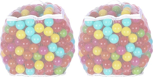 BalanceFrom Play Pit Balls Toy Set for Kids with Mesh Bag, Rainbow or Pastel Colors – Crush-Proof Plastic for Ball Pits, Playhouses, Bounce Houses, Pools, Tents, and Birthday Parties