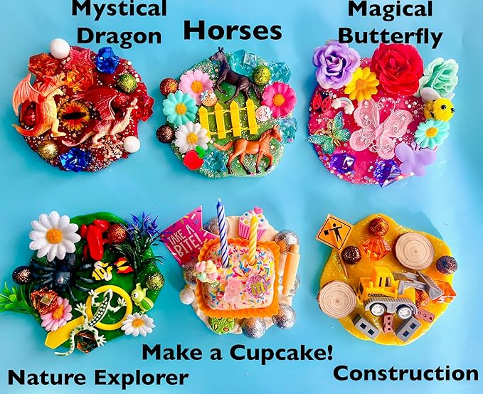 MAGIC Play dough Jars, Play dough kit,Kids Party Favors, Goodie Bags,Birthday Party Favors, Playdoh, Birthday gift for kids, girls boys gift (Make a Birthday Cupcake)