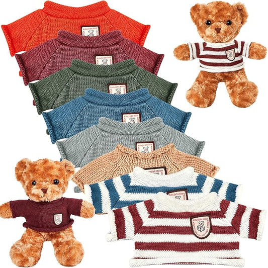 Sratte 8 Pcs Doll Clothes Plush Bear Clothes Cute Stuffed Animal Doll Accessories Bear Sweater Outfit Fit Most 14-18 Inch Bears Animal Plush Dolls Stuffed Toys