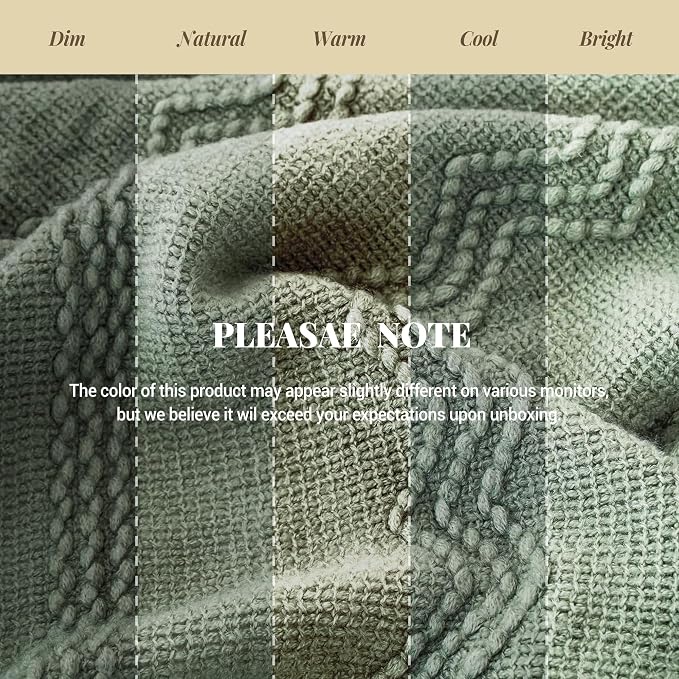 BATTILO HOME Sage Green Throw Blanket for Couch, Boho Bed Throws for Home Decor, Light Blue Throw Blanket for Sofa Living Room, 50"x60"