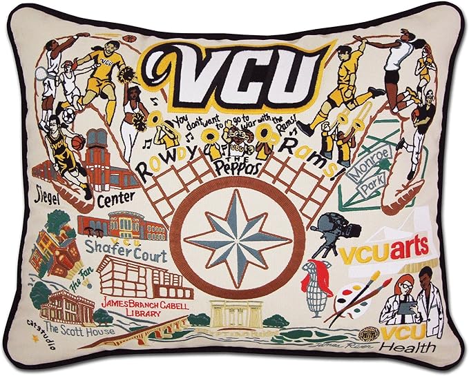 Catstudio Virginia Commonwealth University (VCU) Collegiate Embroidered Decorative Throw Pillow