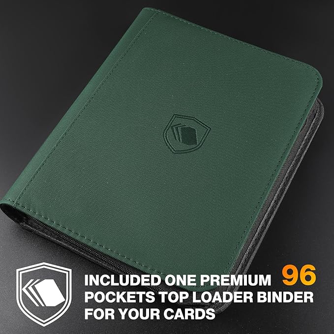 200 Card Sleeves Top Loaders for Cards Included 96 Pockets Top Loader Binder, 3" x 4" Baseball Card Protector Hard Plastic Card Holder for Sports Trading Cards (100 Toploaders + 100 Soft Sleeves)