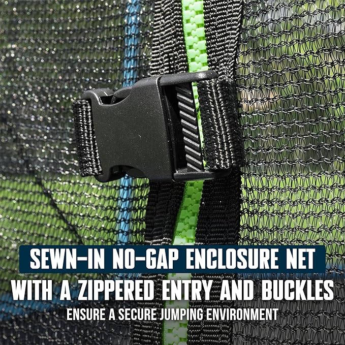 Bestway Xtreme Air 10FT 12FT 15FT Outdoor Trampoline for Kids and Adults, No-Gap Security Enclosure Net, Foam-Padded Poles, Fast & Easy Assembly, ASTM Approved, 2-Year Warranty