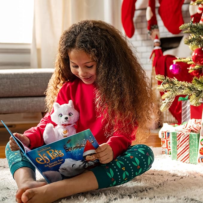 Elf Pets: an Arctic Fox Tradition - Huggable Elf Pet Arctic Fox Stuffed Animal - Includes Beautifully Illustrated Hardbound Storybook, Mini Snow Globe Charm and Official Adoption Certificate.