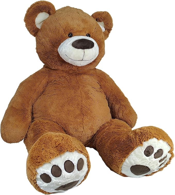 Anico 59" Tall (5 Foot) Giant Plush Bear, Stuffed Animal, Medium Brown Teddy Bear with Smiling Face. Premium Stuffed Toy Teddy Bear, Perfect for Girlfriend, Kids, Valentine's Day, Christmas!