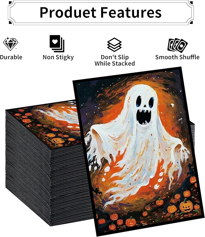 MTG Card Sleeves, Ultra Clear Front & Matte Finish Back, 100 Count Standard Size Matte Art Sleeve for Magic The Gathering (Ghost)
