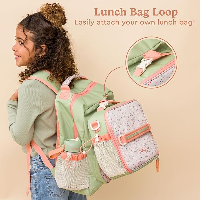 Bentgo Kids Backpack (Whimsy & Wonder Collection) - Lightweight 14’’ for School, Travel & Daycare - Ideal for Kids 4+, Durable & Water-Resistant, Roomy Interior, Loop for Lunch Bag (Geo Speckle)