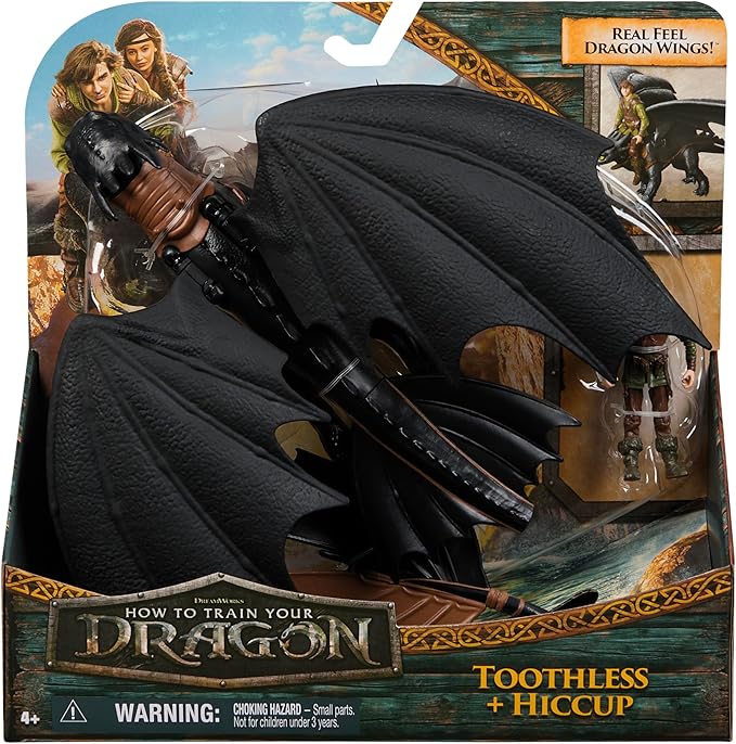 Dreamworks Dragons, How to Train Your Dragon, Toothless & Hiccup, Viking Duo Action Figures, Kids Toys for Boys Ages 4 and up