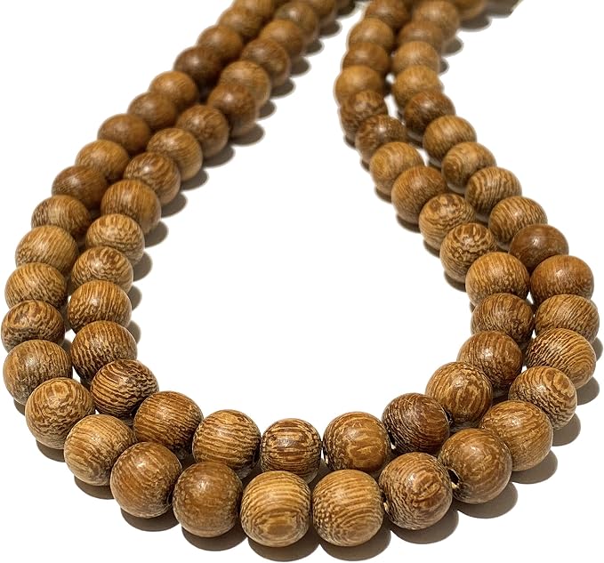 ABCGEMS (Essential-Oil-Diffuser) Rainforest Kakawate Wood Beads AKA Madre De Cacao - Matte Finished (Believed to Improve Energy Balance & Promote Inner Harmony) Smooth Round 6-7mm (Non-Shiny)