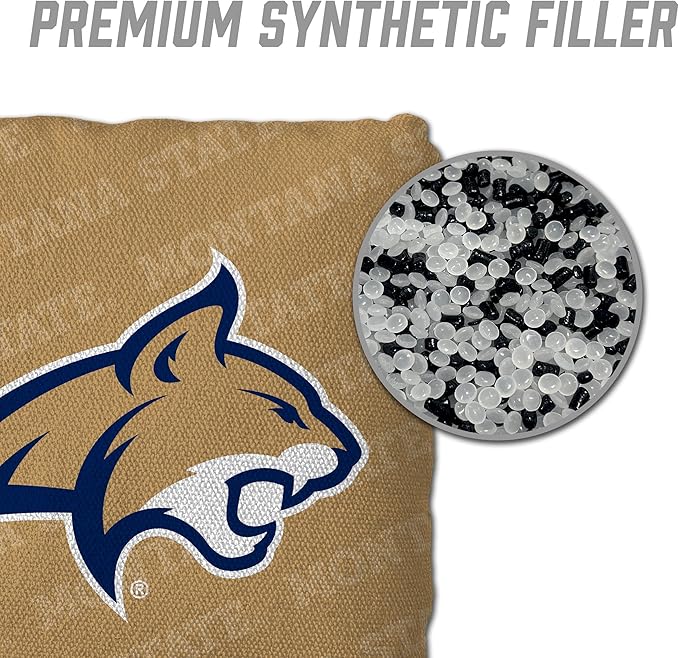 YouTheFan Officially-Licensed NCAA Set of 4 Cornhole Bags - All Weather Regulation 6” x 6” Size - 16oz Weight - Designed in USA