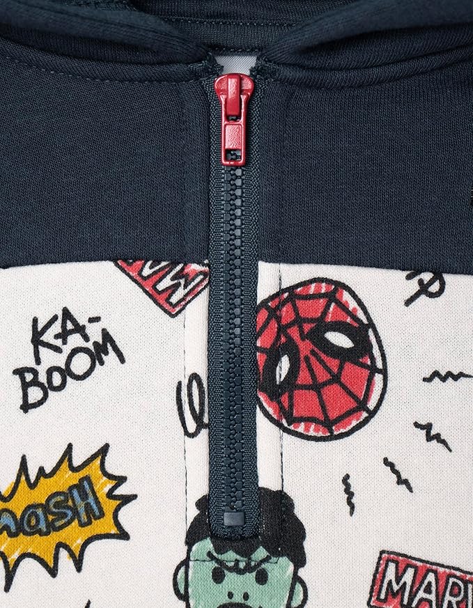 Marvel Avengers Spider-Man Fleece Half Zip Hoodie Toddler to Big Kid Sizes (2T - 18-20)