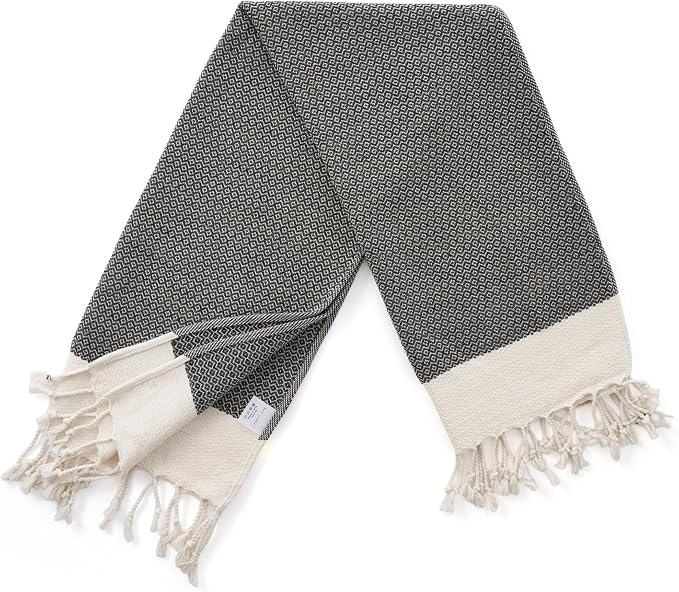 BAY LAUREL Turkish Hand Towel – Pack of 2 | Soft & Absorbent Decorative Towels for Bathroom, Hand, Face, Hair, Gym, Yoga, SPA, Kitchen & Tea (Dark Army Green, Diamond 16x40 Inches (Set of 2)