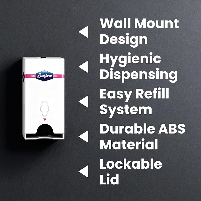 Regular Maxi Pads Individually Wrapped Feminine Sanitary Napkins with Adhesive Strip, Super Absorbent Soft Cotton Cover, Ideal for Donation to Shelters, Hospitals & Camps #BF288 (250 Pads + Dispenser)