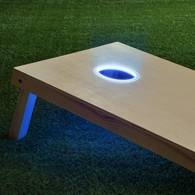 GoSports Cornhole Light Up LED Ring Kit 2pc Set - Red, White or Blue - Compatible with All Cornhole Games