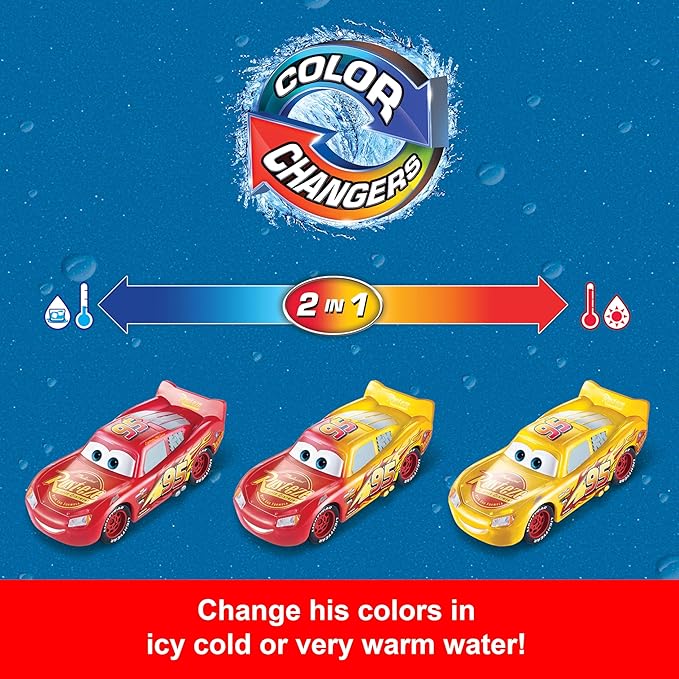 Mattel Disney Pixar Cars Color Changers Collection, Toy Cars Change Color with Water