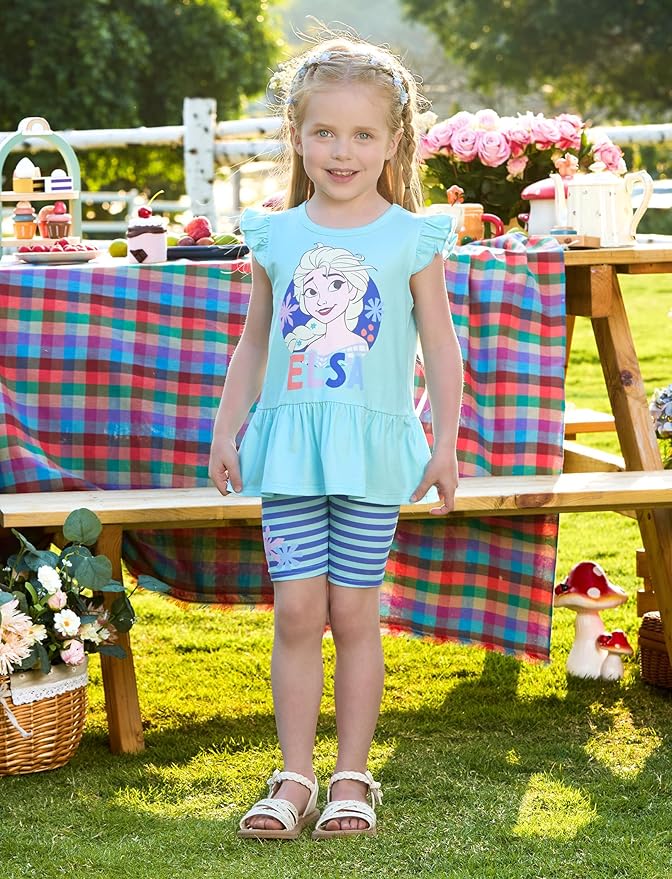 Disney Minnie Mouse Frozen Princess Marvel Toddler Girls Clothes Long Sleeve Sweatshirt + Leggings 2pcs Outfits Set 2-6Y