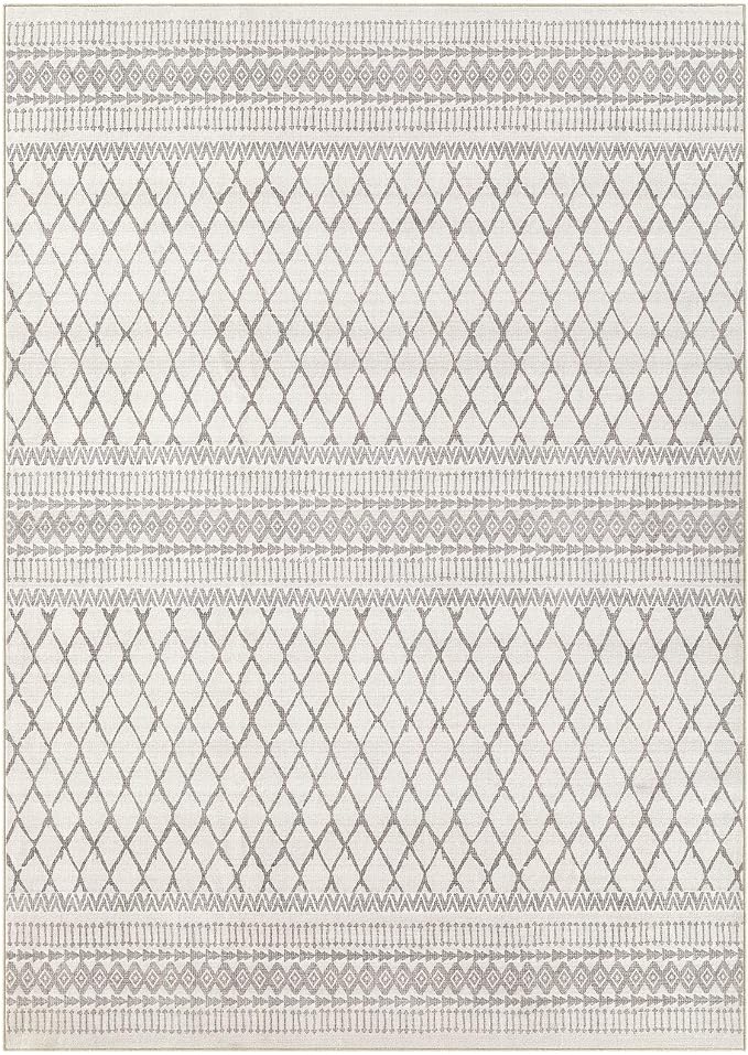 cotiled 6x9 Area Rugs Living Room Rug: Washable Boho Rugs with Non Slip Backing Large Soft Indoor Stain Resistant Carpet for Bedroom Farmhouse Dining Room Lightweight Home Decor Beige/Gray