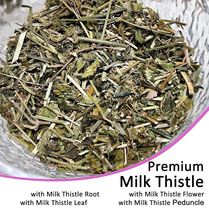 Milk Thistle Loose Leaf Tea 4oz (112g), Cardo Mariano Natural Wildcrafted Cardo Marin Herbal Tea for Liver Detox, Raw, Caffeine-Free