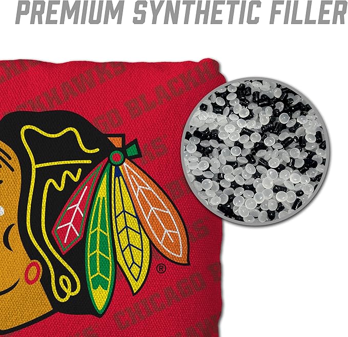 YouTheFan Officially-Licensed NHL Set of 4 Cornhole Bags - All Weather Regulation 6” x 6” Size - 16oz Weight - Designed in USA