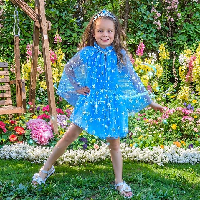 Kids Dress Up Clothes for Little Girls, Toddler Dress Up Costumes Tutu Princess Cape Crown Glove, Wing, Headband Pretend Play Princess Toys Gift for Girls 3 4 5 6