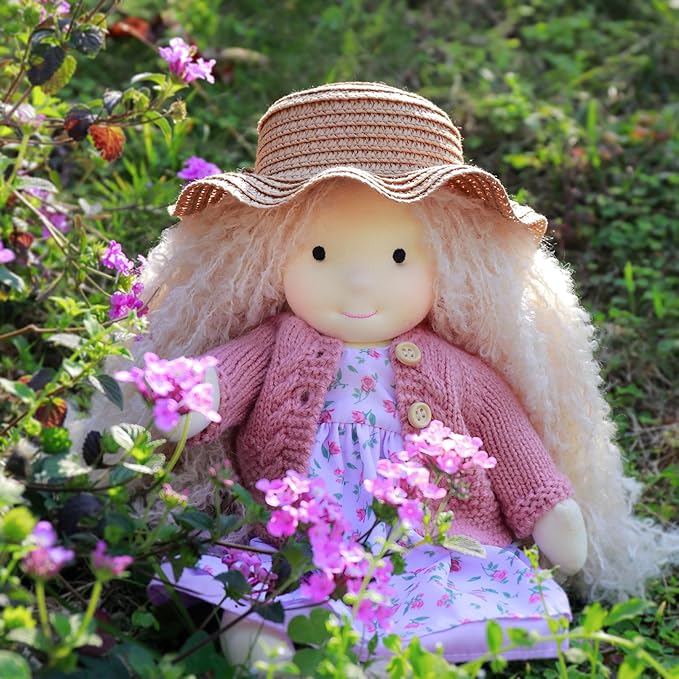 Waldorf Handmade Rag Doll - Personalized Collectors Plush for Kids Birthday Present With Beautiful Box-Darcy 12"
