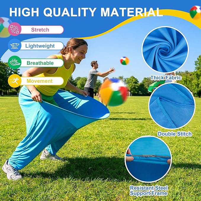 Granny Pants Yard Game, Outdoor Game with Bouncy Ball and Air Pump, Team Relay Family Reunion Party Field Game