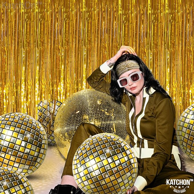 KatchOn, Gold and Silver Disco Ball Balloons - Big 22 Inch, Pack of 6 | 4D Sphere Balloons, Disco Party Decorations | 70s Party Disco Ball Decoration, Graduation Decorations 2026, Engagement Wedding