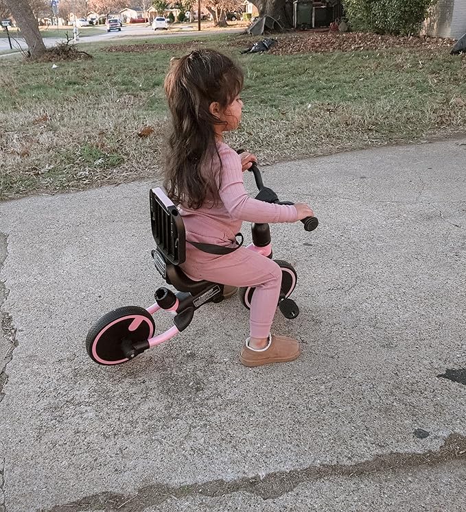 besrey Toddler Bike 1-3 Years Old,Toddler Tricycle with Spare Wheel,5 in 1 Kids Trike with Push Handle,Backrest and Safety Belt,Balance Bike 1+ Year Old,Birthday Gift and Toy for Boys and Girls