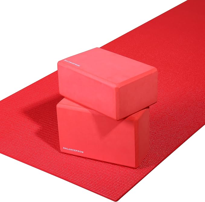 Fitvids Set of 2 High Density Yoga Blocks, 9"x6"x4" Each, Pair, Multiple Colors