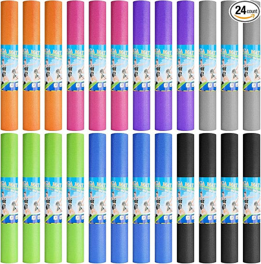 3 mm Thin Yoga Mats Bulk, Lightweight PVC Exercise Mats Non Slip Workout Fitness Pads for Yoga Pilates Stretching Classes Gym Home Studio, Easy to Clean