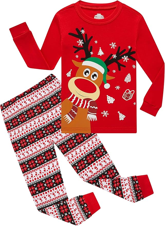 Family Feeling Kids & Toddler Girls Boys Pajamas 2 Piece Pjs Set 100% Cotton Sleepwear