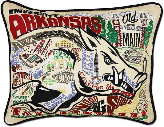 Catstudio University of Arkansas Collegiate Embroidered Decorative Throw Pillow