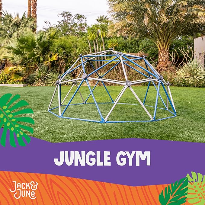 Jack and June Free-Standing Powder-Coated, UV Resistant Steel Jungle Gym Climber, Blue