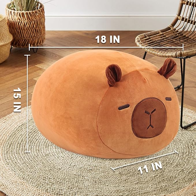 Wepop 20in Capybara Stuffed Animal, Cute Capybara Plush, Cuddle Stuffed Plushies Pillows Gifts for Kids Adults Boys and Girls