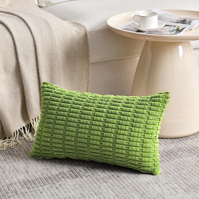 Fancy Homi 4 Packs Decorative Throw Pillow Covers for Living Room Couch Bed, Modern Farmhouse Boho Home Décor Accent Cushion Case, 20" x 12", Lime Green