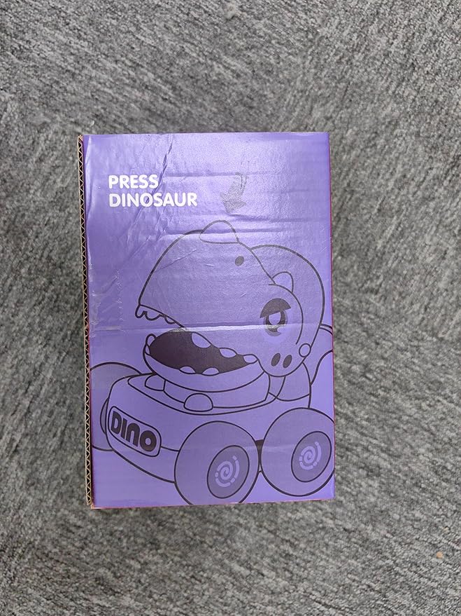 Dinosaur Racing Cars for Toddlers 1-3, Baby Press and Go Car Toys, Infant Play Vehicle Set with Whistle, Baby Push Go Friction Car Toys for 18M+, 1st Birthday Gift for 1 2 Years Old Boys Girls