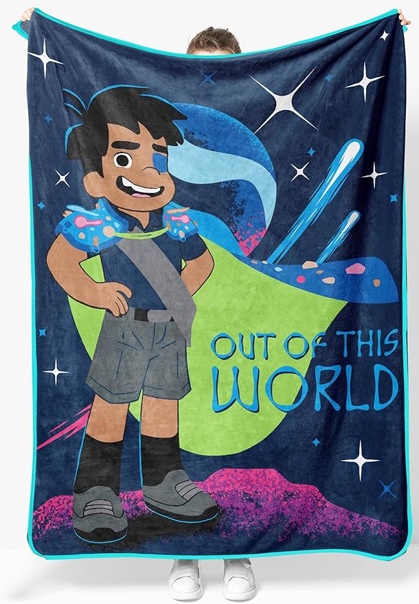 Jay Franco Plush Throw Blanket – 46" x 60" Inch Cartoon Kids Soft & Cozy Fleece Throw for Bedroom & Couch Décor, Official Licensed Product, Blue - Elio
