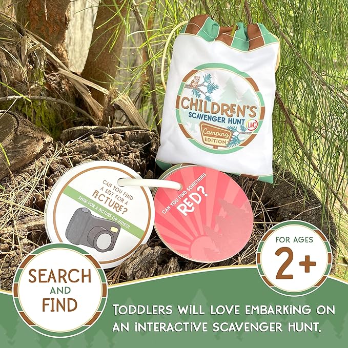Children's Scavenger Hunt: Camping Edition | Toddler Activities | Outdoor Games for 2, 3 Year Olds & Up | Toddlers Educational Activity | Kids Camp Scavenger Hunt Cards